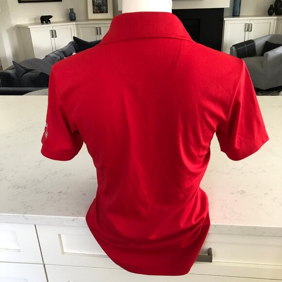 ONTOUR Athletic Short Sleeve 2 Button Pull On Poly Golf Polo Shirt Red Sz S NWOT - Picture 5 of 11